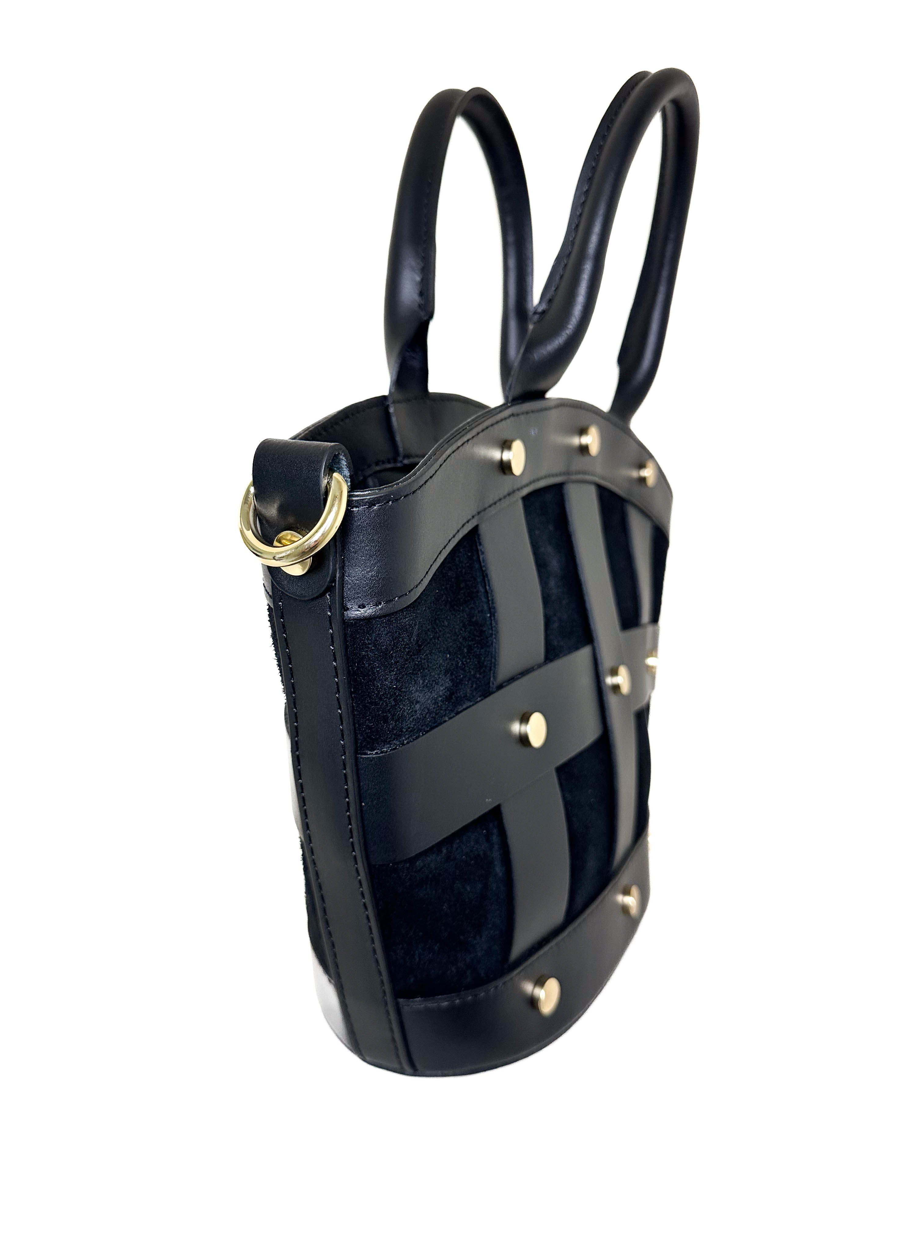 Bucket Bag Medium Studded Suede