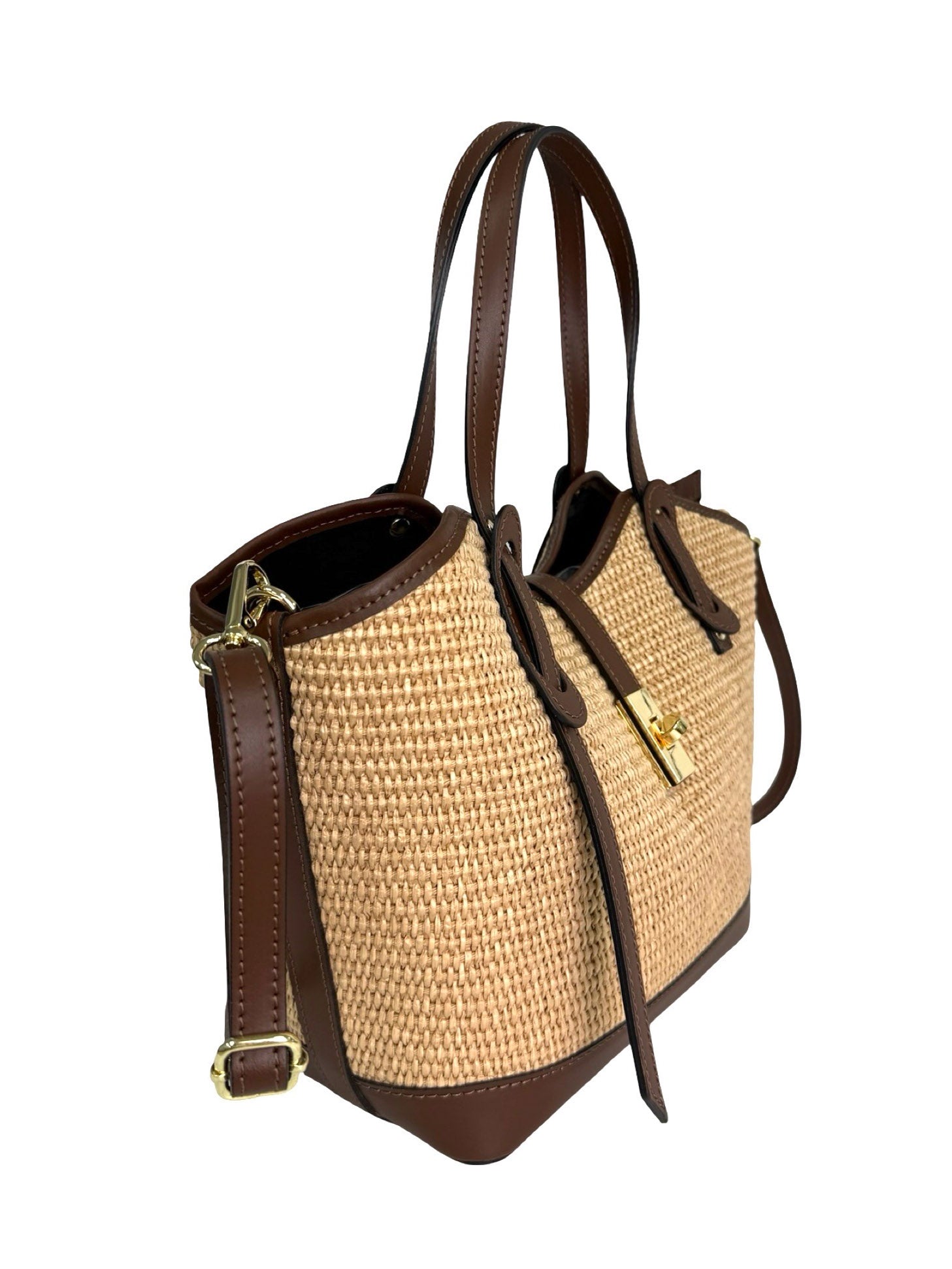 Compartment Bag Medium Raffia
