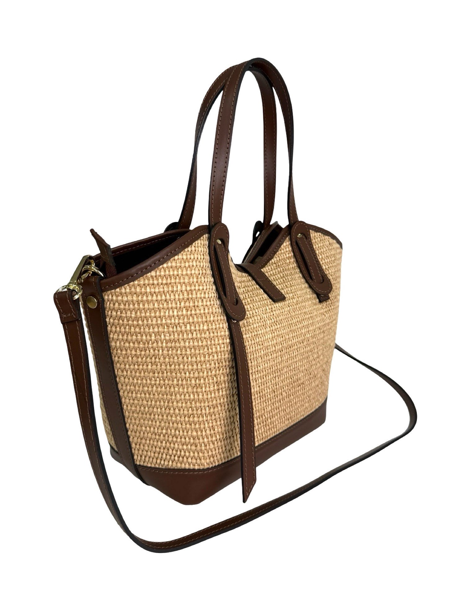 Compartment Bag Medium Raffia