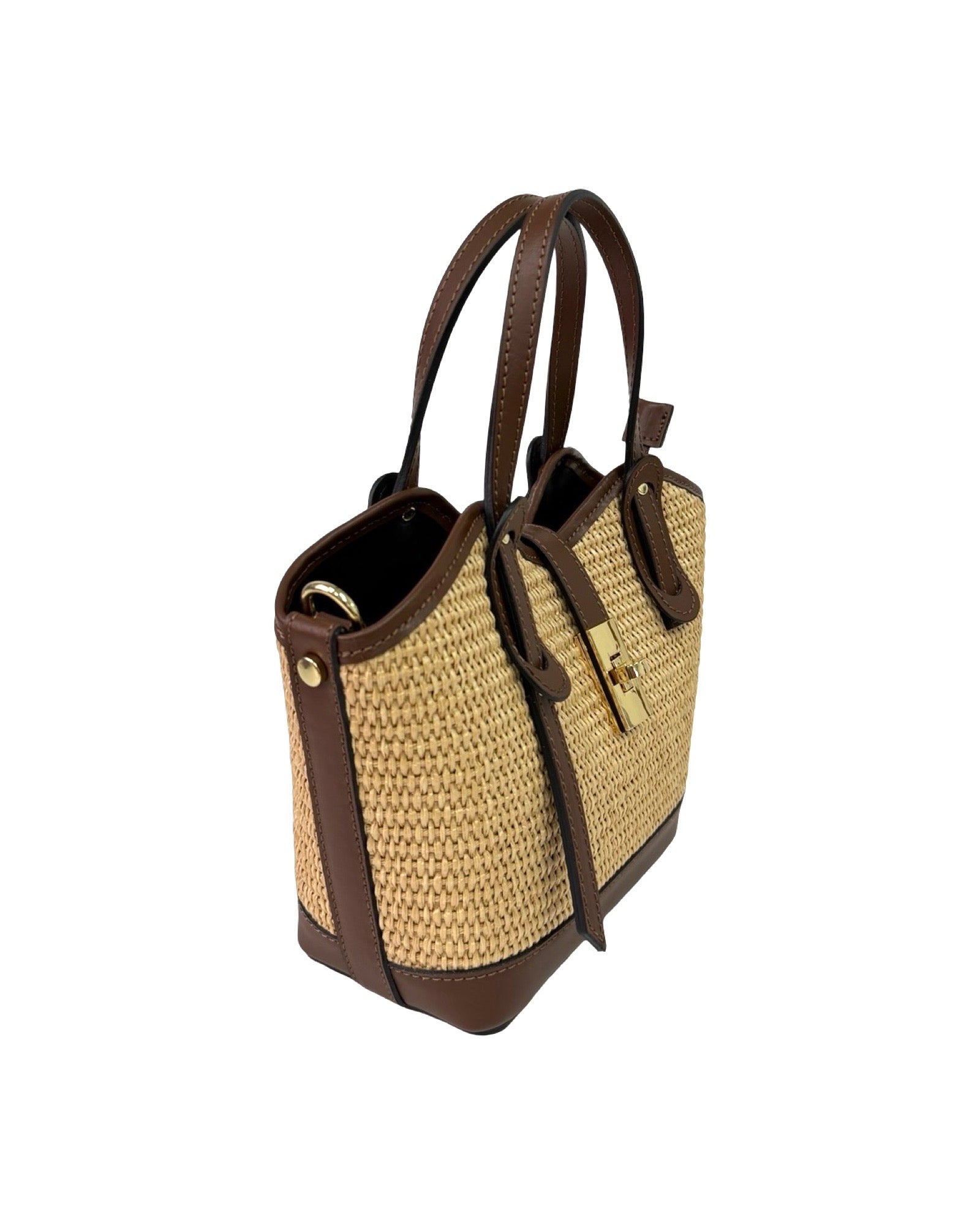 Compartment Bag Small Raffia