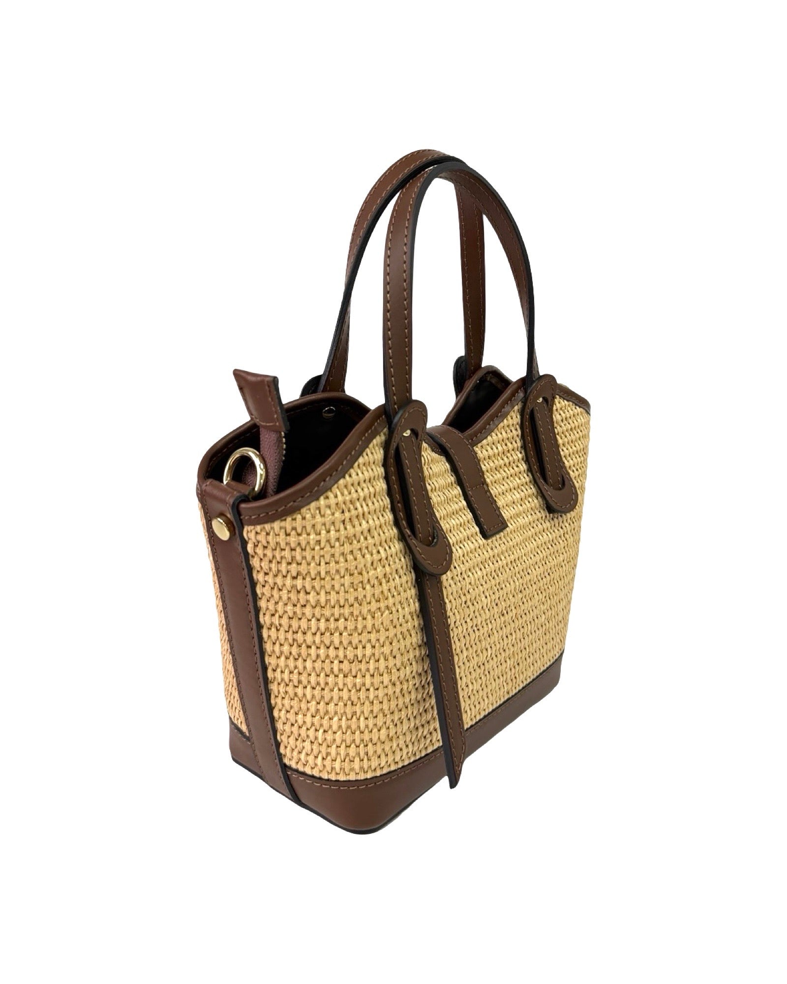 Compartment Bag Small Raffia
