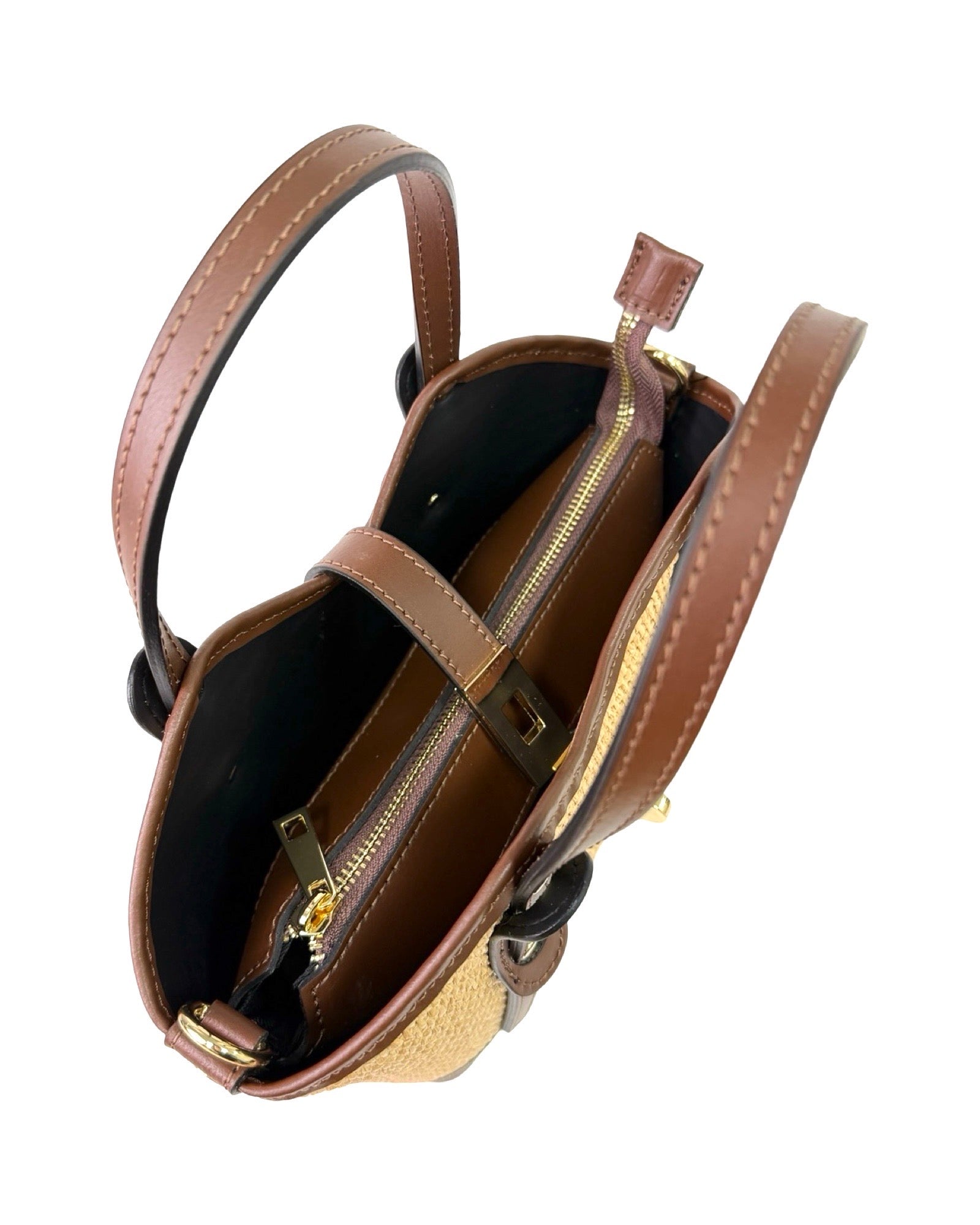 Compartment Bag Small Raffia