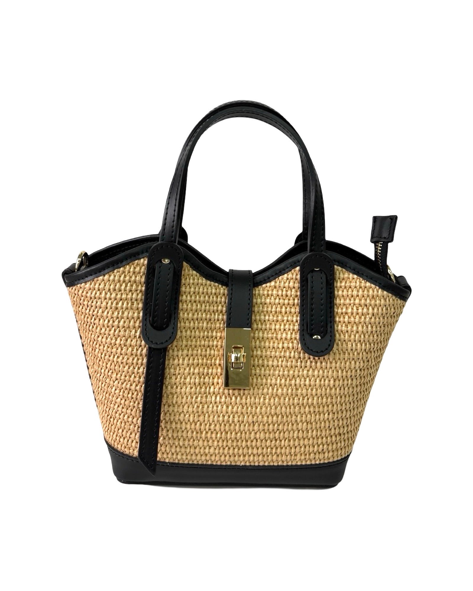 Compartment Bag Small Raffia