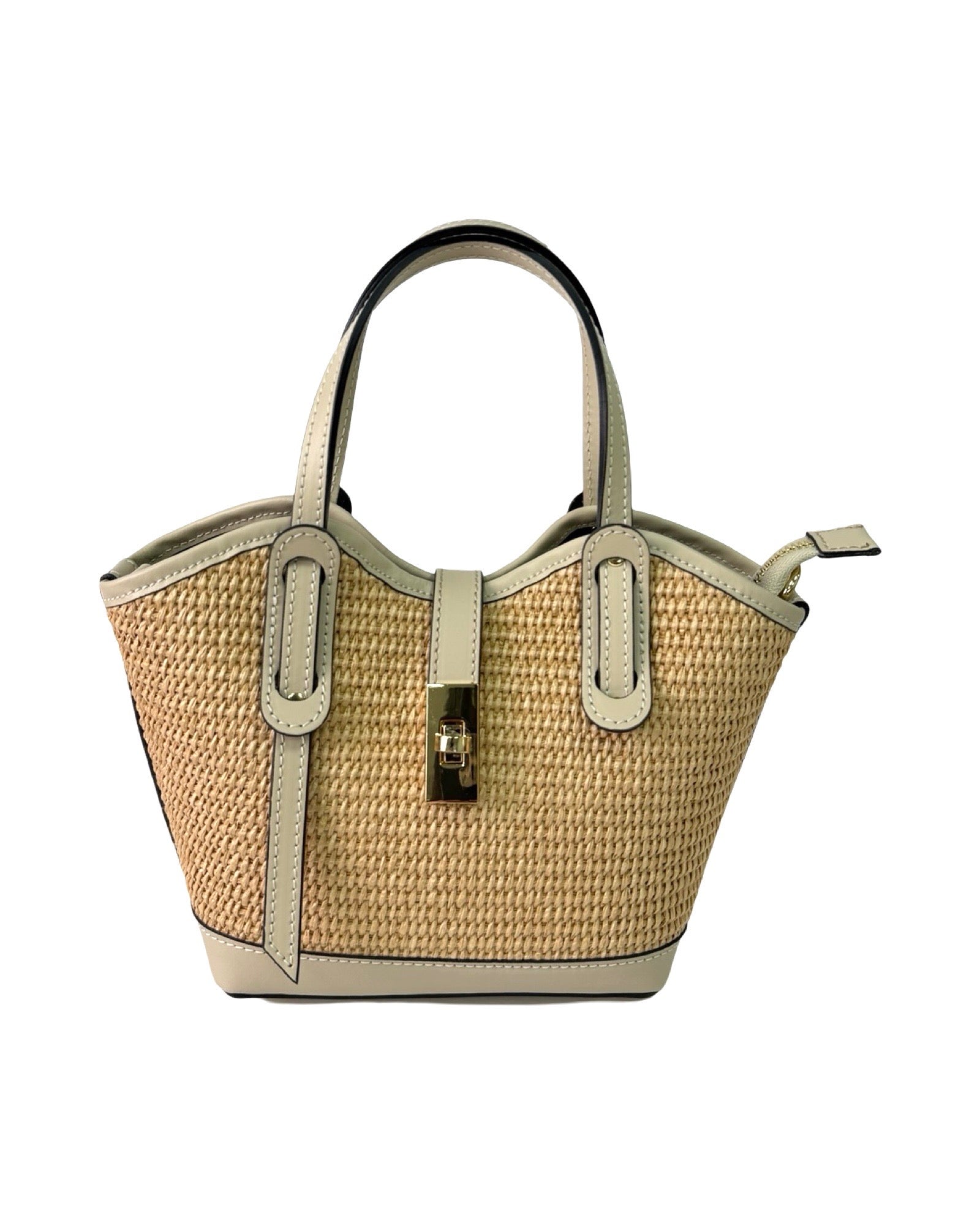 Compartment Bag Small Raffia