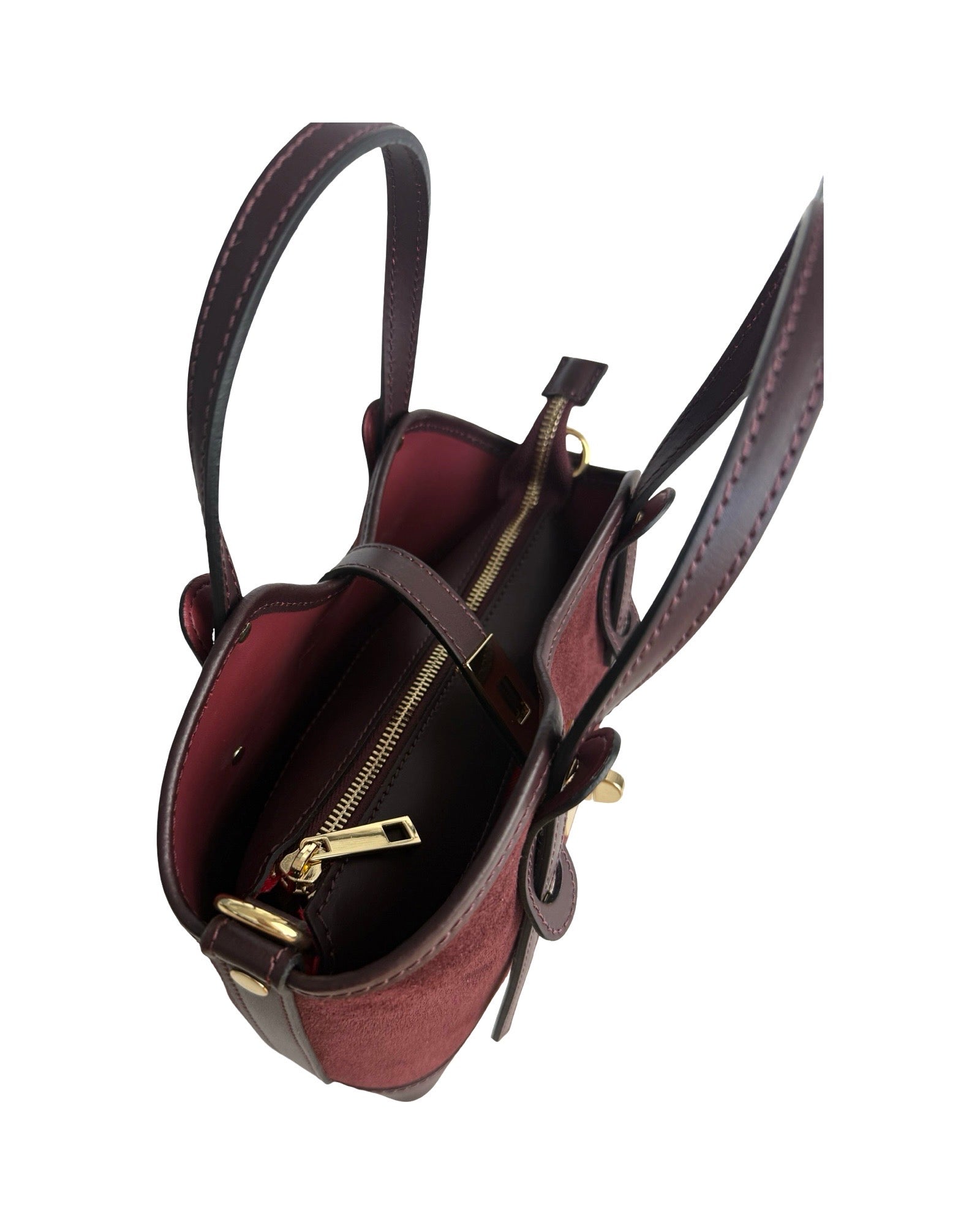 Compartment Bag Small Suede