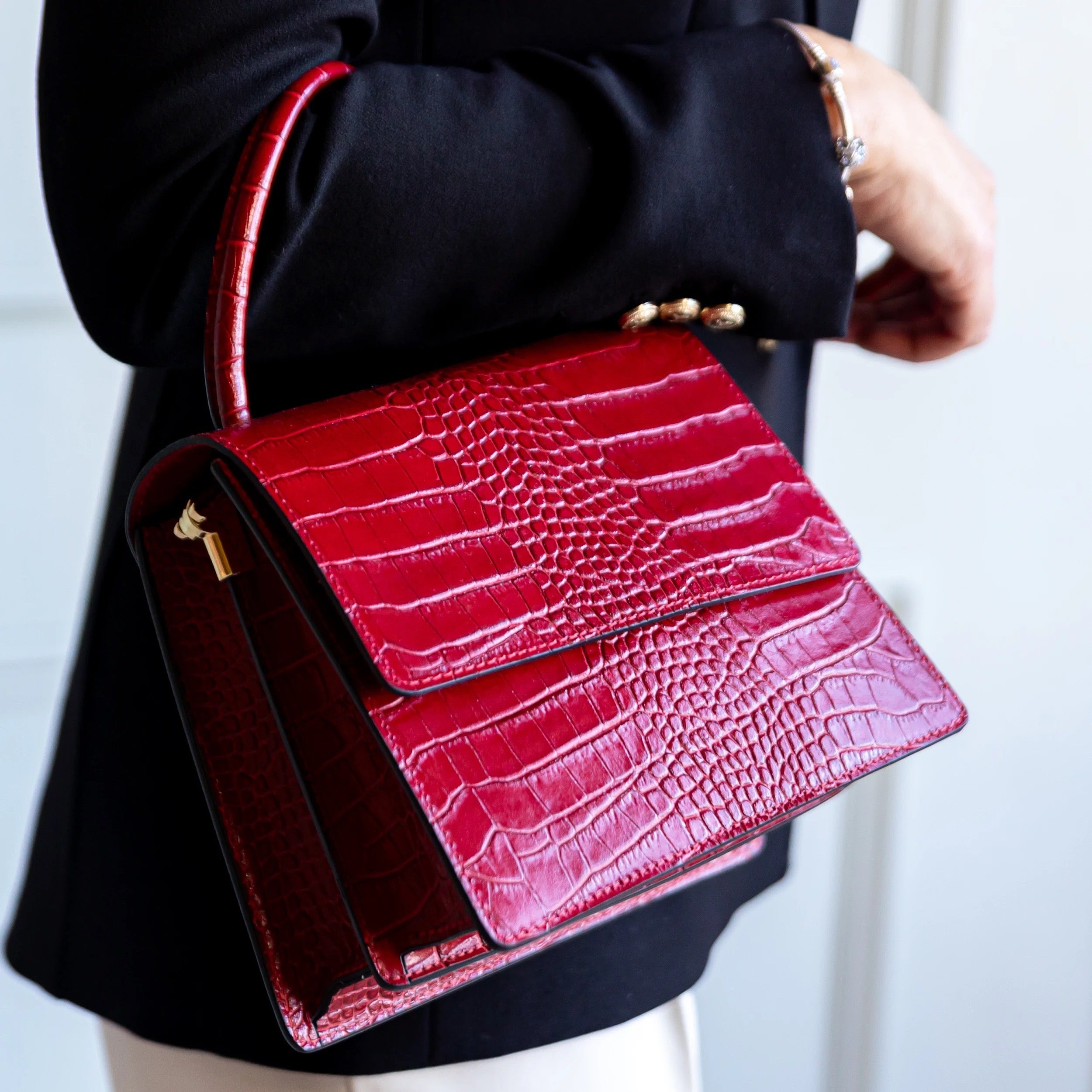 Shoulder Bag Small Mock Croc