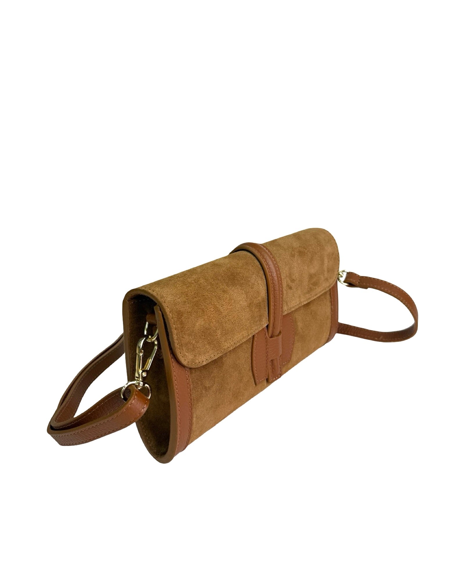 Suede Leather Clutch Two Tone