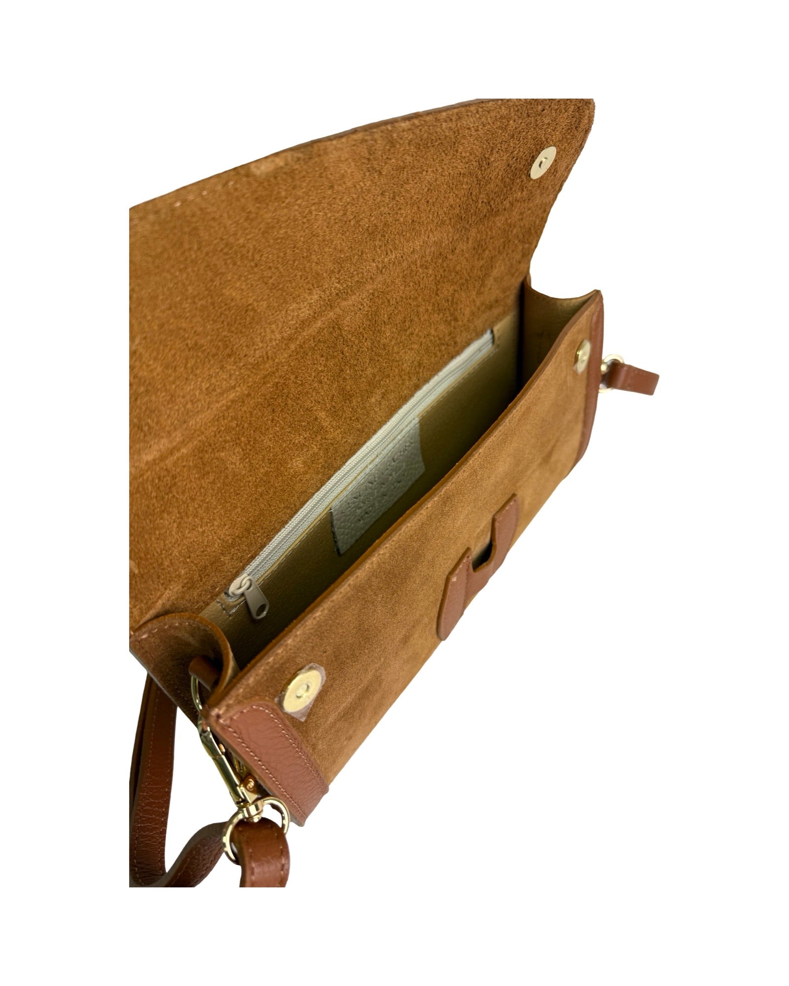 Suede Leather Clutch Two Tone