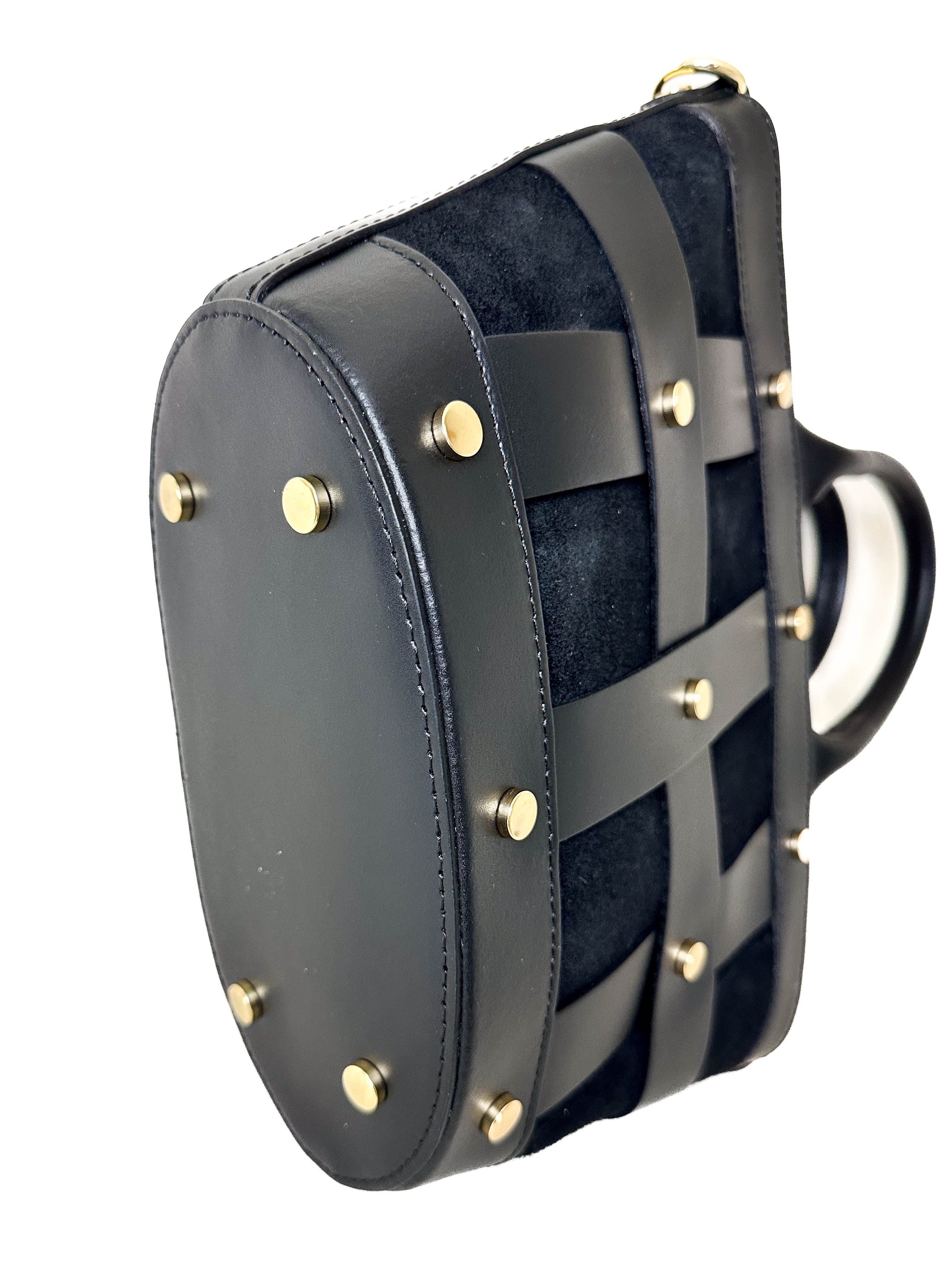 Bucket Bag Medium Studded Suede