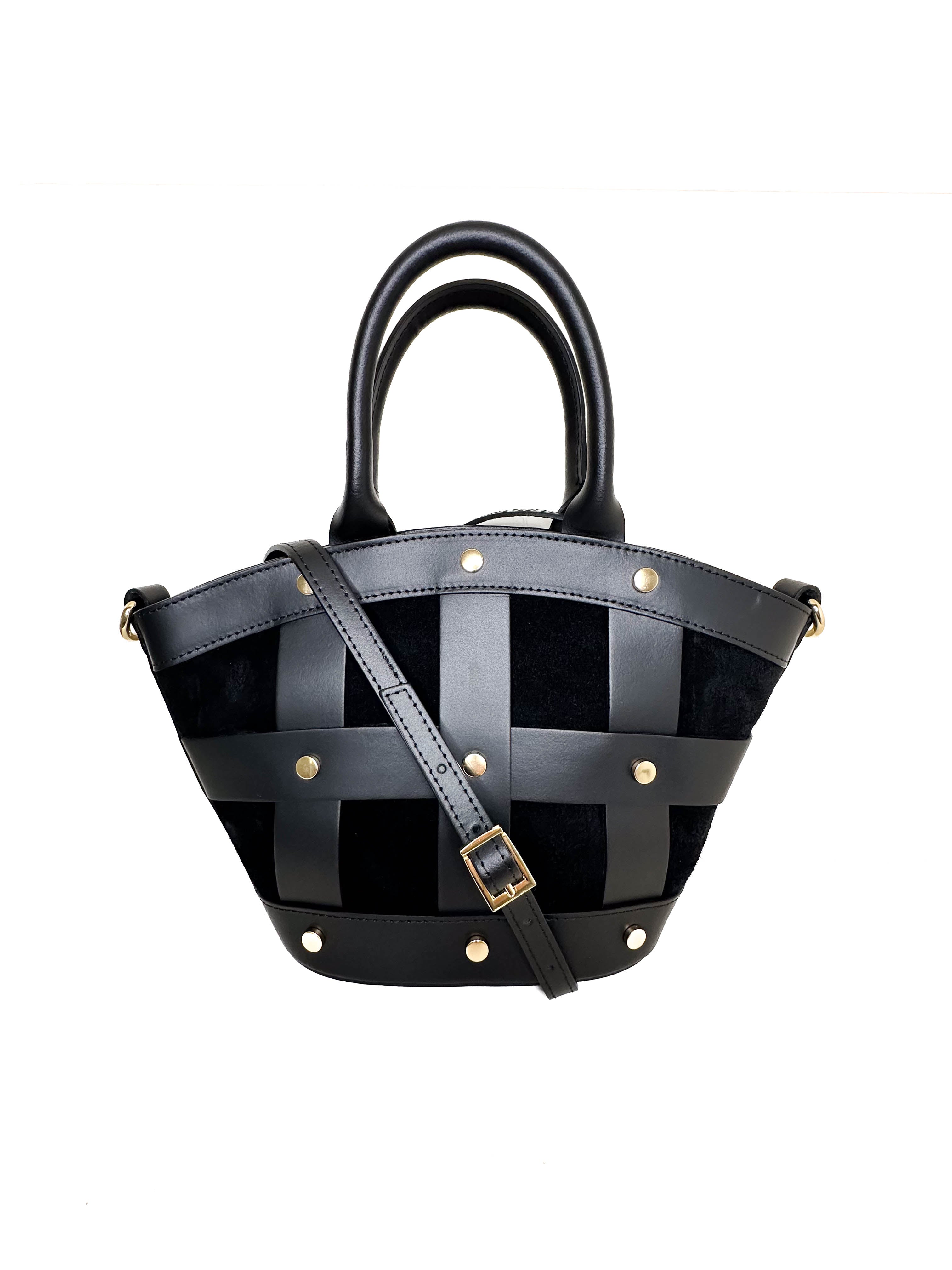 Bucket Bag Medium Studded Suede