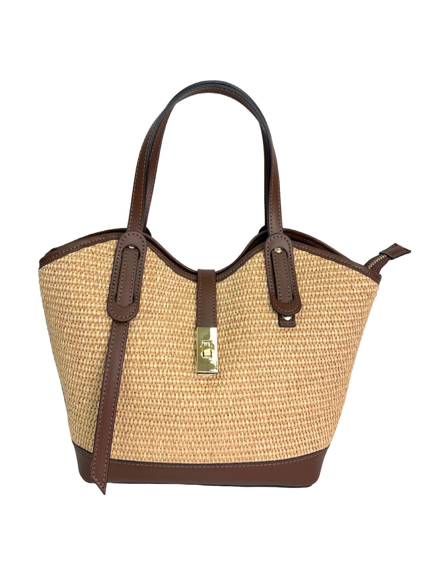 Compartment Bag Medium Raffia