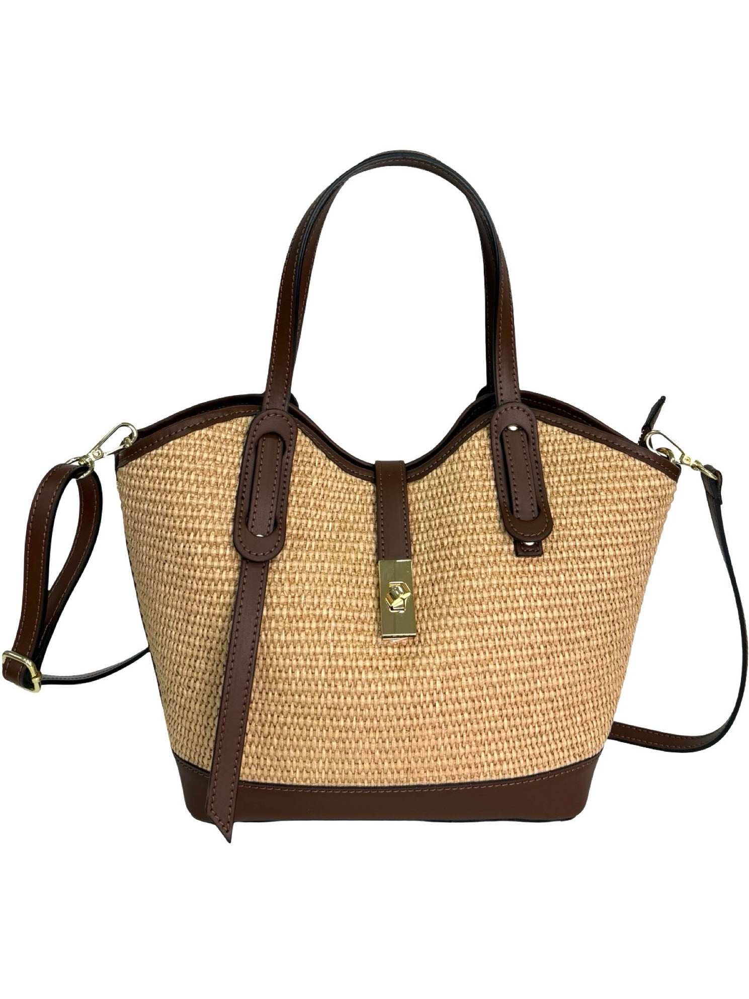 Compartment Bag Medium Raffia