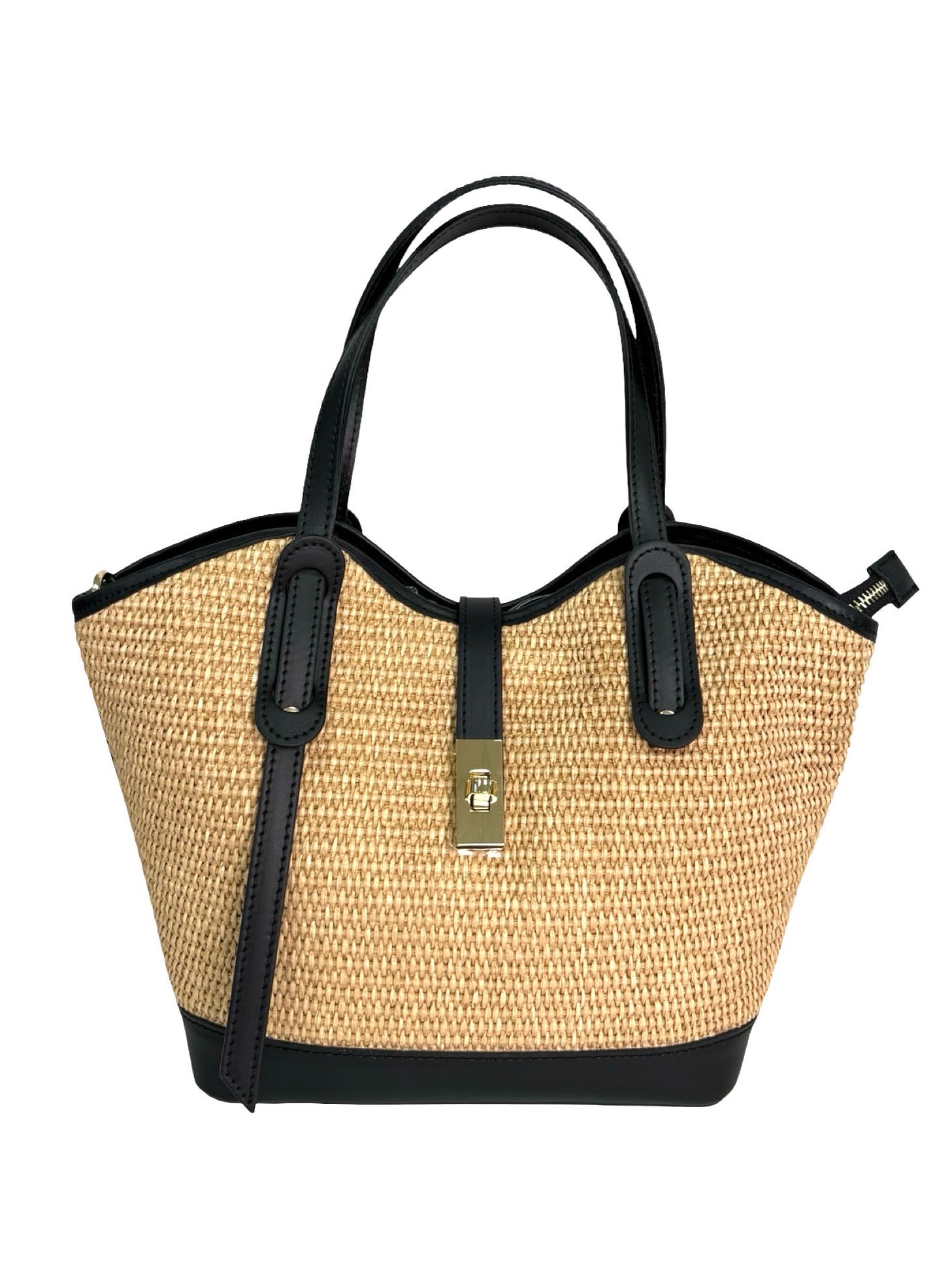 Compartment Bag Medium Raffia