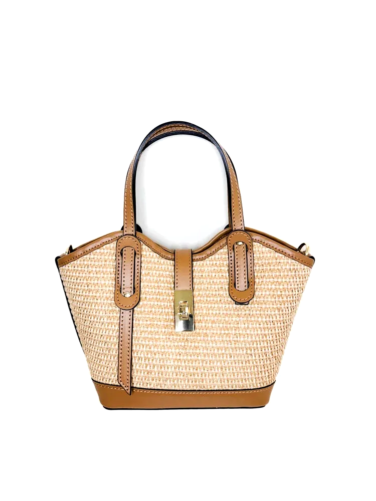 Compartment Bag Small Raffia