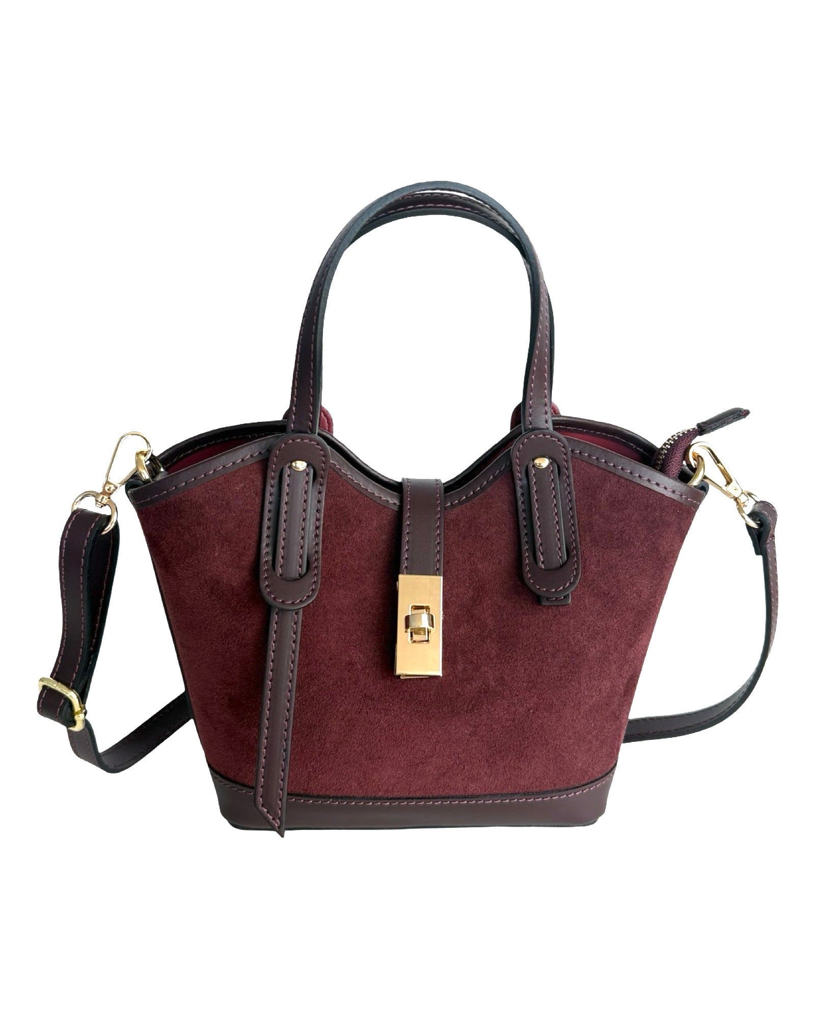 Compartment Bag Small Suede