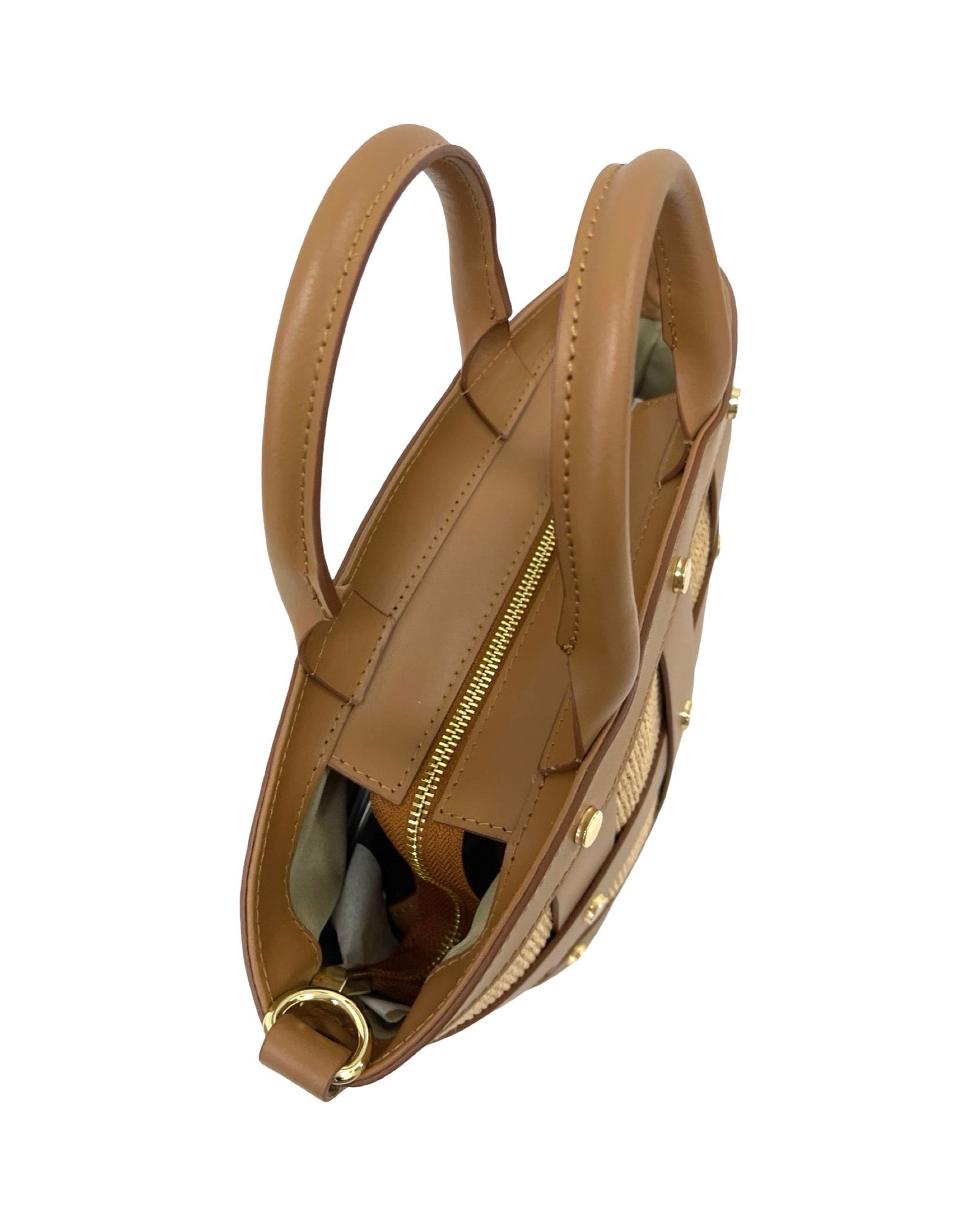 Bucket Bag Medium Studded Raffia