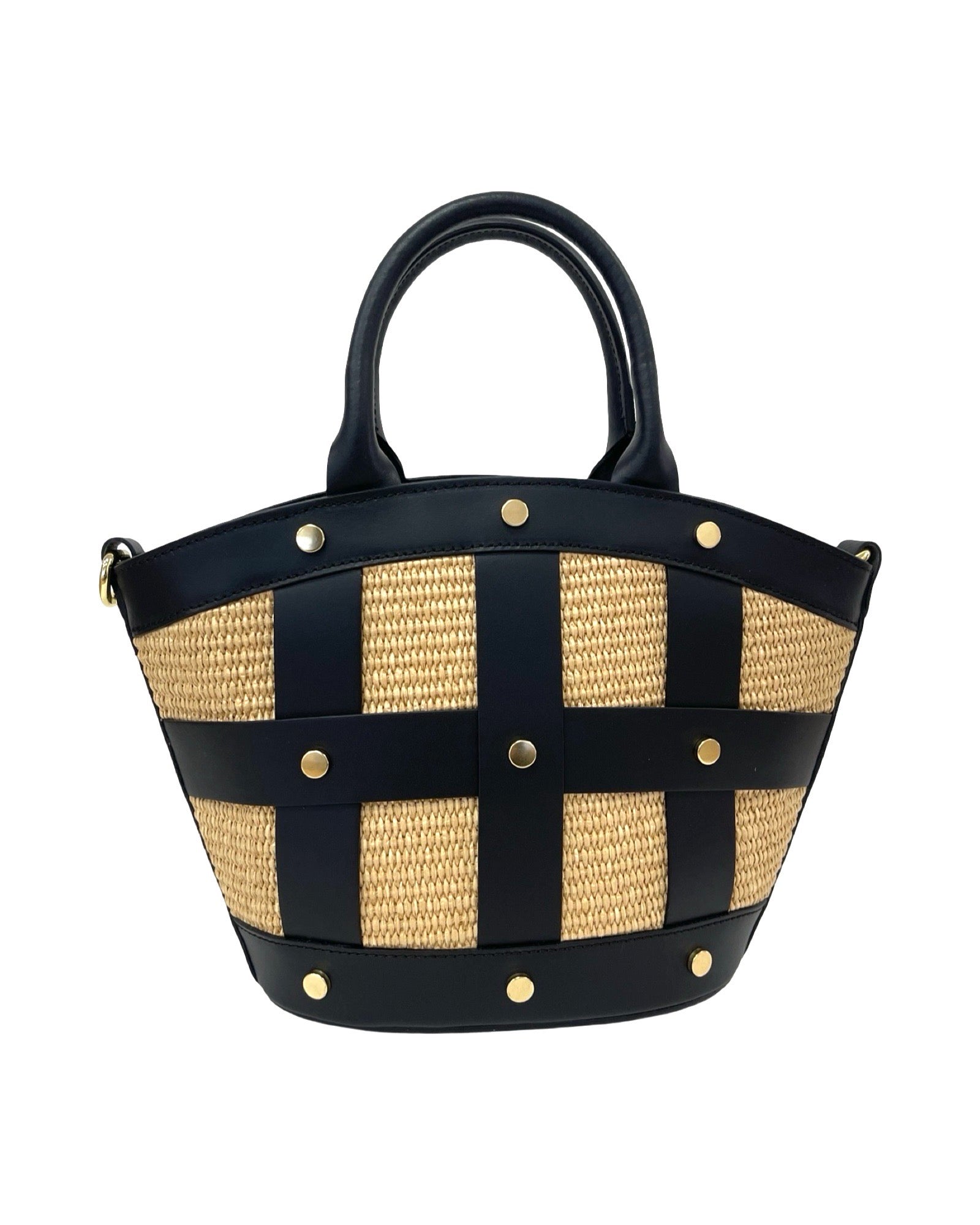 Bucket Bag Medium Studded Raffia