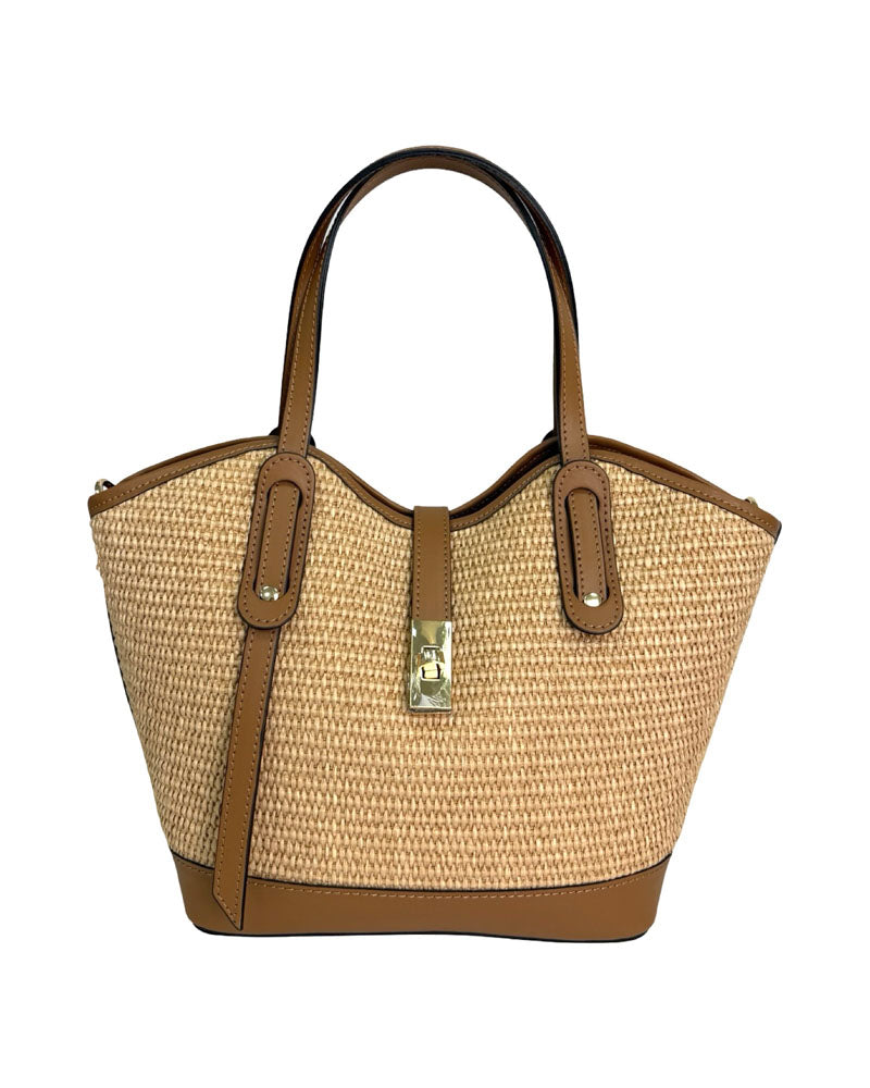 Compartment Bag Medium Raffia